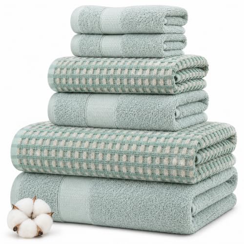 Modern Threads 6 Piece Bath Towel Set – Bathroom Towel Set with - Product Imagery