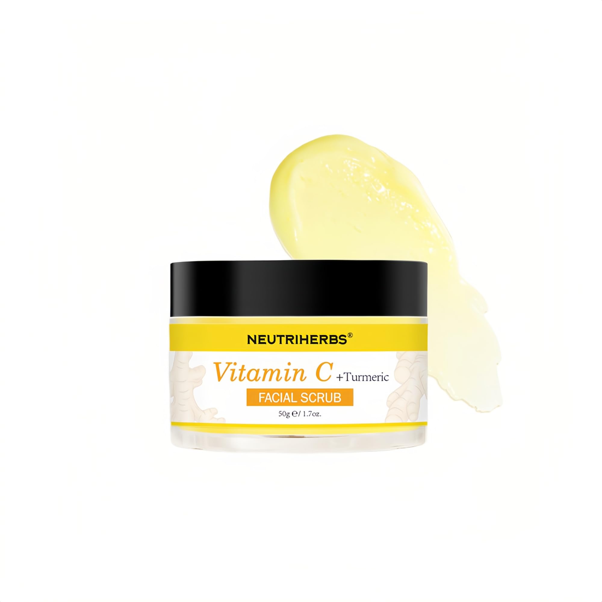 NEUTRIHERBS Turmeric Face Scrub, Exfoliating Scrub Cream with - Product Imagery