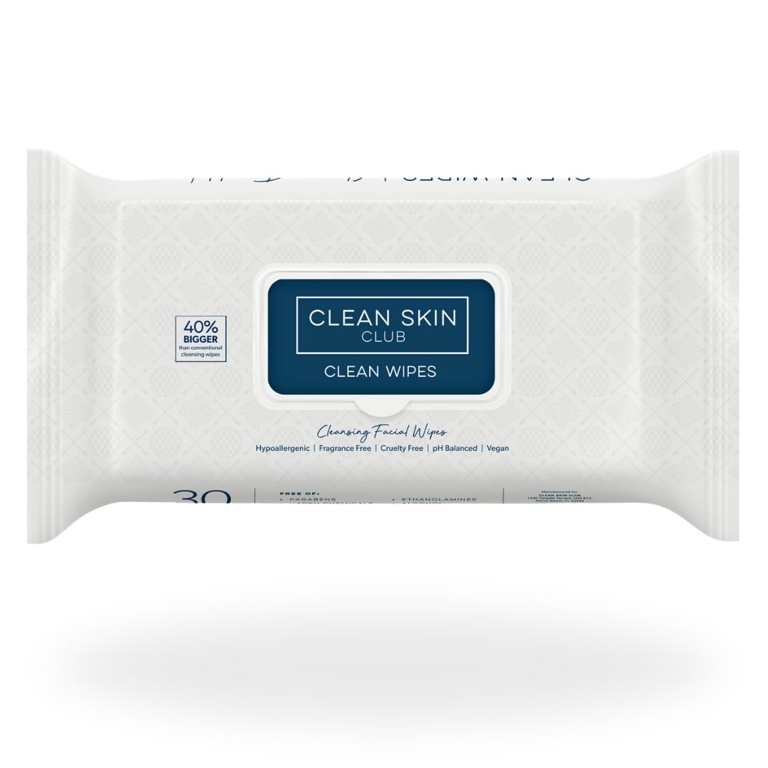 Clean Skin Club Clean Wipes, XL Makeup Remover Face Wipes, - CLEAN SKIN CLUB