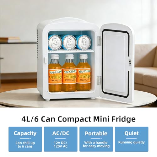 Antarctic Star 4L/6 Can Portable Mini Fridge,Personal Compact - Product Imagery