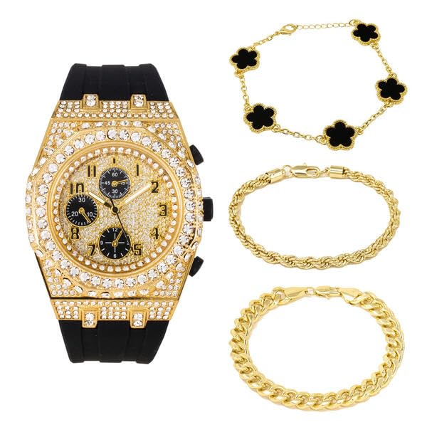 ICE STAR Men s 43mm Luxury Iced Diamond Octagon Watch - ICE STAR Official Imagery - 1