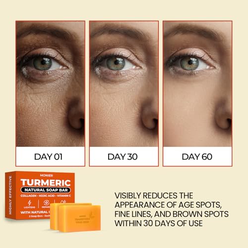 MONIER Turmeric Soap Bar for Dark Spots - With Kojic Acid & - Product Imagery