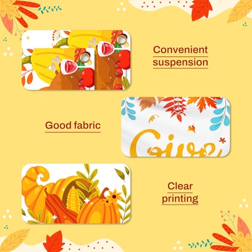 Give Thanks Thanksgiving Banner 72" X 12" - Product Imagery