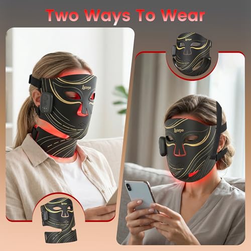 Wireless Red Light Therapy Mask for Face, Anti-Wrinkle & Acne - Product Imagery