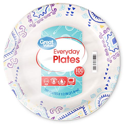 Great Value 8 5/8" Heavy Duty Premium Party Paper Plates, 100 ct - Product Imagery