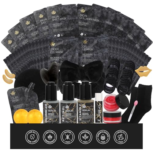 Gifts for Women, 55 Pcs Charcoal Hydrating Skin Care Set, Home - Product Imagery