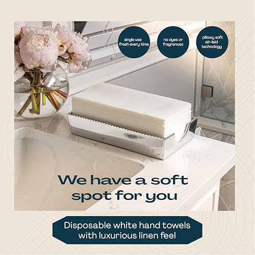 Disposable Linen-Feel Guest Towels - 12" x 17" Cloth-Like Hand - Product Imagery