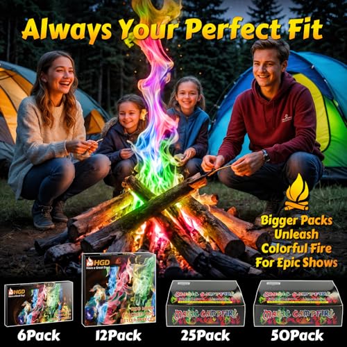 HGD (6 Pack) Magic Campfire Fire Color Changing Packets for Fire - Product Imagery