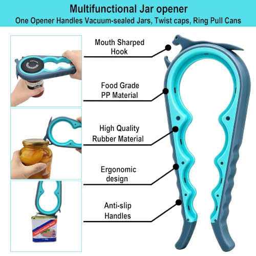 Jar Opener for Weak Hands, Seniors with Arthritis, 5 in 1 Bottle - Product Imagery