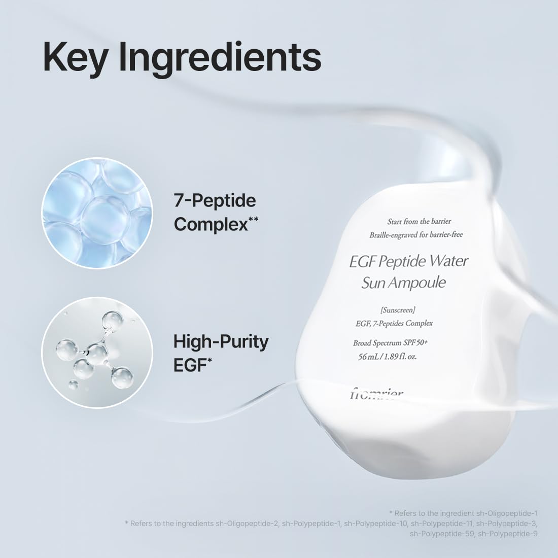 EGF Peptide Water Sun Ampoule SPF50 1 89 fl oz - fromrier Official Imagery - 6
