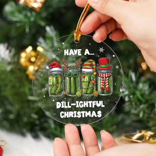Funny Pickle Ornament 2026 - Have A Dillightful New Year Gift - Product Imagery