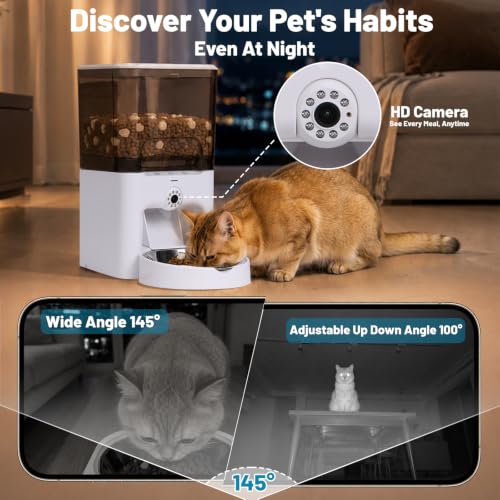 Automatic Cat Feeder with Camera, 2K HD & Night Vision, 5G/2.4G - Product Imagery