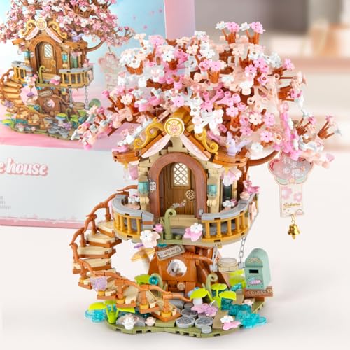 Cherry Blossom Bonsai Tree Building Sets, Japanese Tree House - Product Imagery