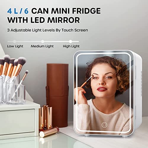 ECOWELL Skin Care Fridge for Cosmetic, Mini Skincare Fridge with - Product Imagery