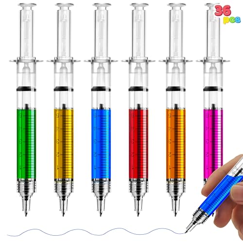JOYIN 36pk Retractable- Syringe Pens Bulk Party Favors Fun Nurse - Product Imagery