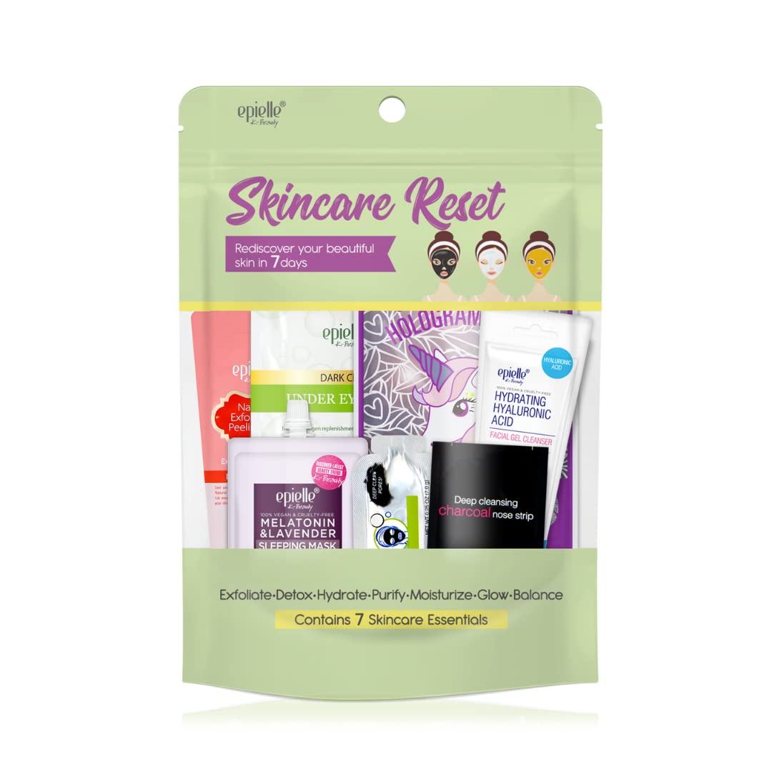 Epielle Skincare Reset Kit, 7 Home Spa Essentials, Exfoliating, - Epielle