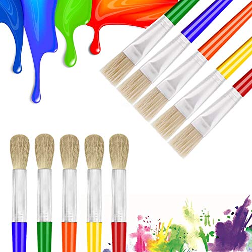 10Pcs Paint Brushes for Kids, Anezus Kids Paint Brushes Toddler - Product Imagery