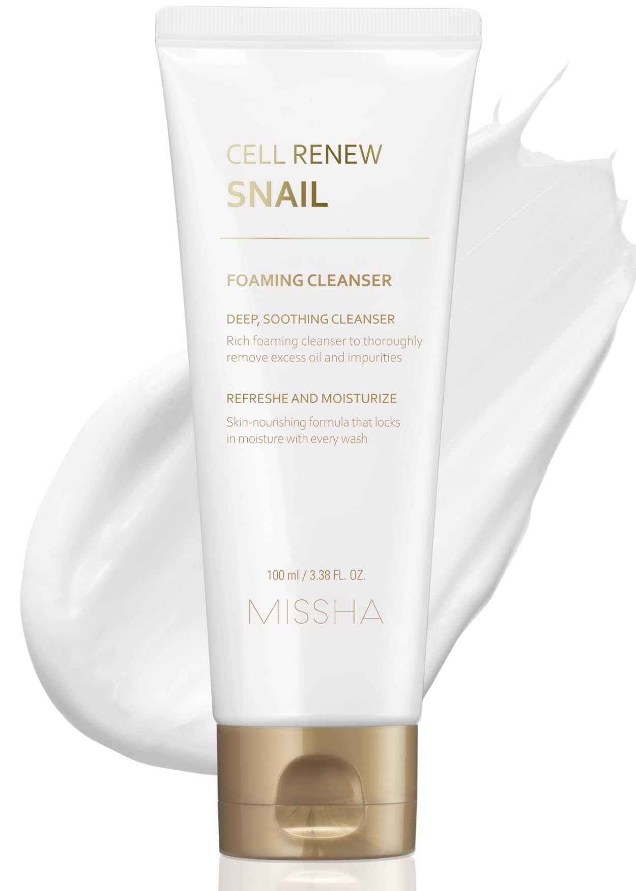 MISSHA Cell Renew Snail Foaming Cleanser Korean Face Wash 3.38 oz - MISSHA