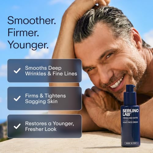 SerlinoLab Night Face Cream for Men – Anti-Aging Moisturizer - Product Imagery