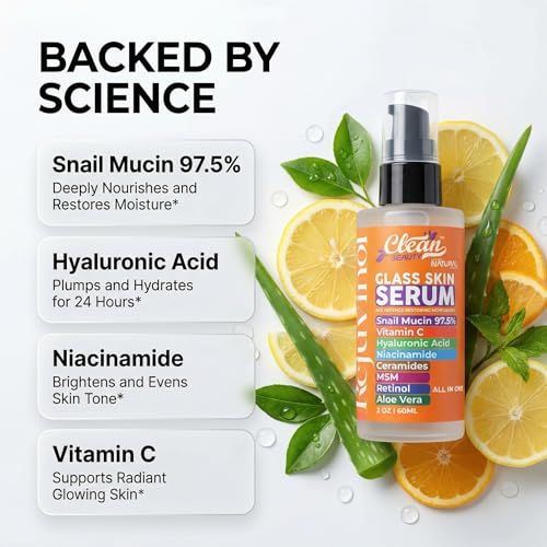 Clean Beauty Snail Mucin Serum Vitamin C Face Serum Anti Aging - Product Imagery