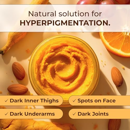 Glo Melanin Turmeric Brightening Scrub for Dark Spots [4 oz] - Product Imagery