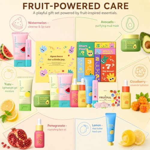 7 Day Fruit Skincare Gift Set Sweet Surprise Beauty Kit for Women - Product Imagery