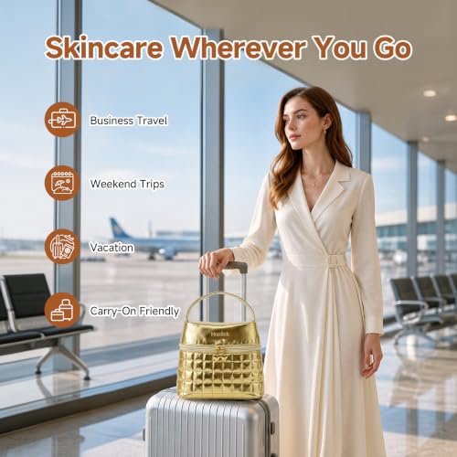 Vitamin C Skincare Gift Set Bundle + Gold Cosmetic Bag for Her - Product Imagery