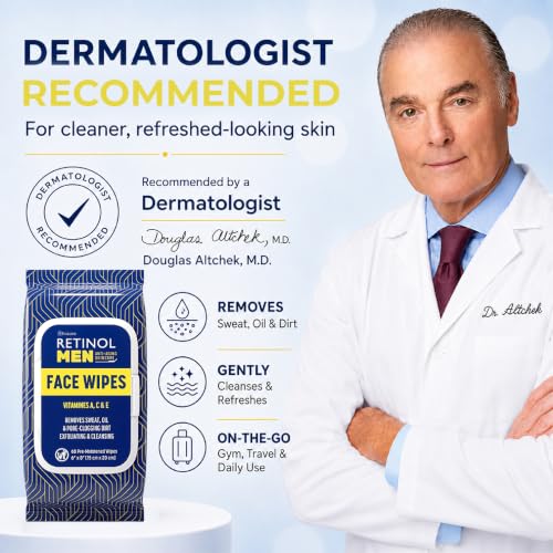 LIVAURA Retinol Face Wipes for Men - Facial Cleansing Wipes for - Product Imagery