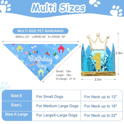 Rensh Dog Birthday Party Supplies, Dog Birthday Bandana Hat with - Product Imagery