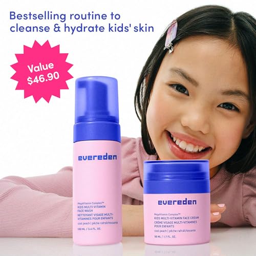 Evereden Kids Multi-Vitamin Face Wash & Cream Set, Vegan, Melon, - Product Imagery