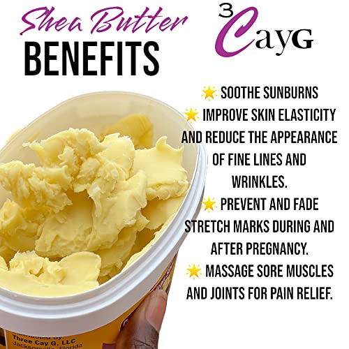 3CAYG 1 lb Unrefined Shea Butter for Hair, Skin, and Nails - Product Imagery