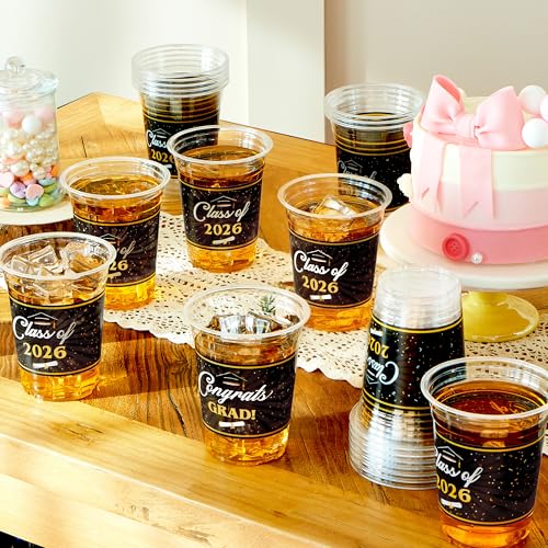 JOYIN 100 Pcs 16oz Graduation Cups Party Plastic Cups, Class of - Product Imagery