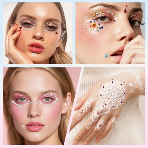 JIUZHU 7500+PCS Jewel Stickers for Crafts, Self Adhesive Gem - Product Imagery