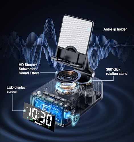 Gifts for Men Women, Phone Stand with Bluetooth Speaker 360° - Product Imagery