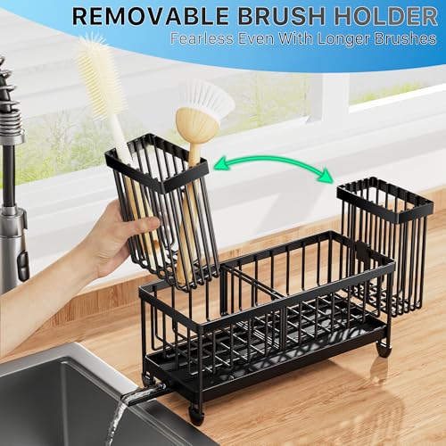 Sponge Holder for Kitchen Sink, Sink Organizer with Brush Holder - Product Imagery
