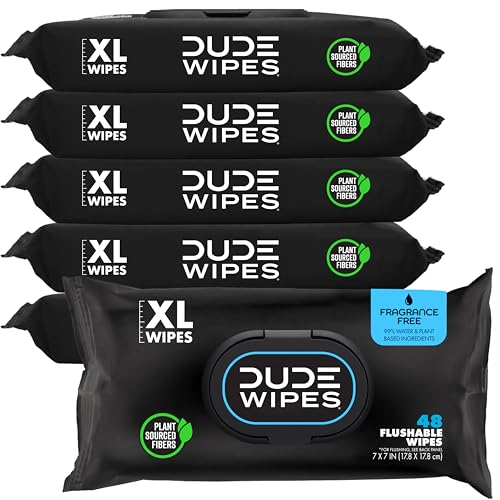 DUDE Wipes Unscented Adult Flushable Wet Wipes, Sensitive Skin... - DUDE Wipes Official Product View 1