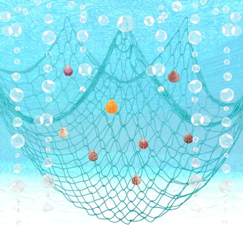 Fishing Net and White Bubble Garlands for Under the Sea Party - Product Imagery