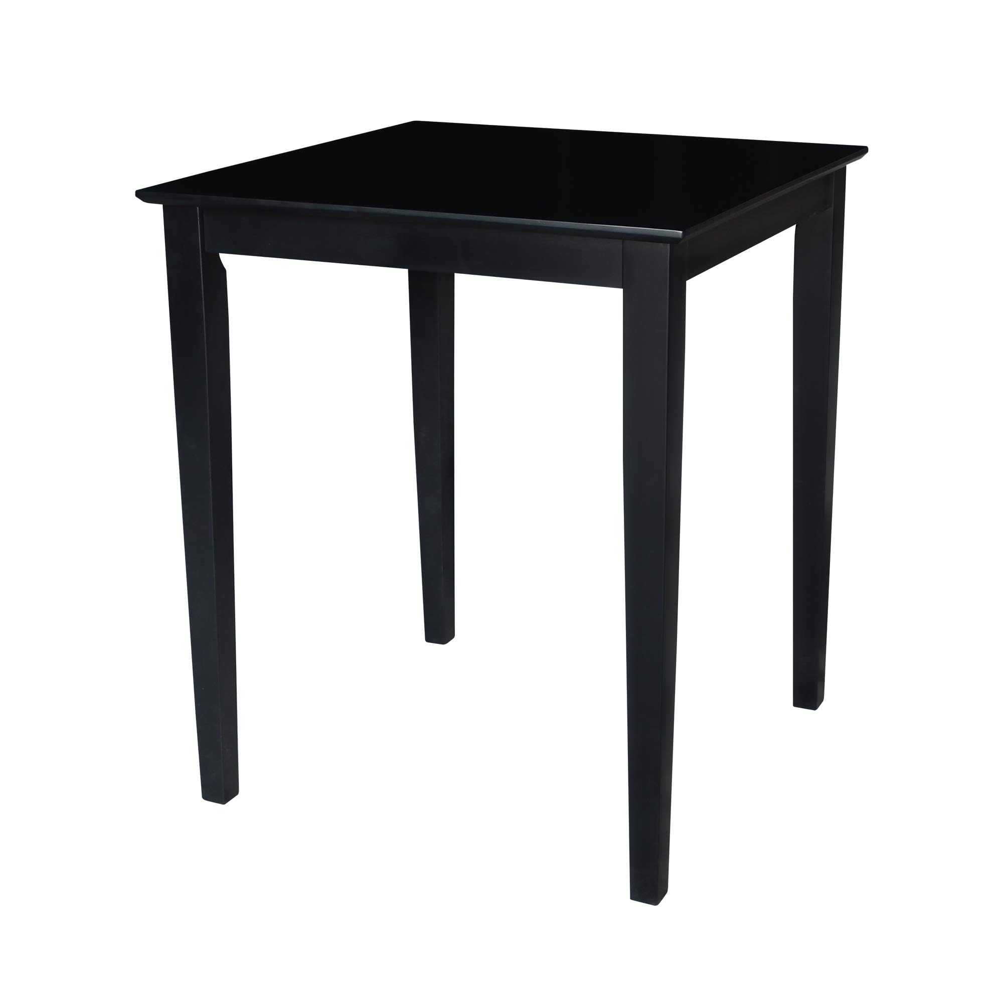 Solid Wood Top Dining Table, 36 Inch High, Black - Product Imagery