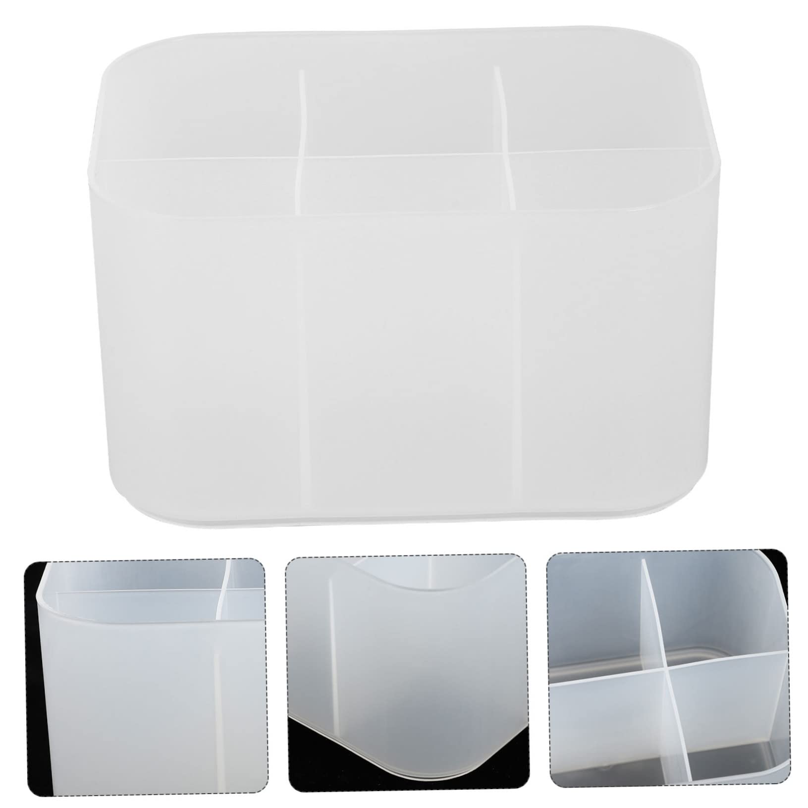 PAMINGONO Nail Art Tools Box Desktop Storage Box for Nail Art Pens Brush Decor 6 Slots in White