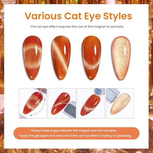 Beetles Cat Eye Gel Nail Polish Set, 20 Colors Fall Cat Eye - Product Imagery