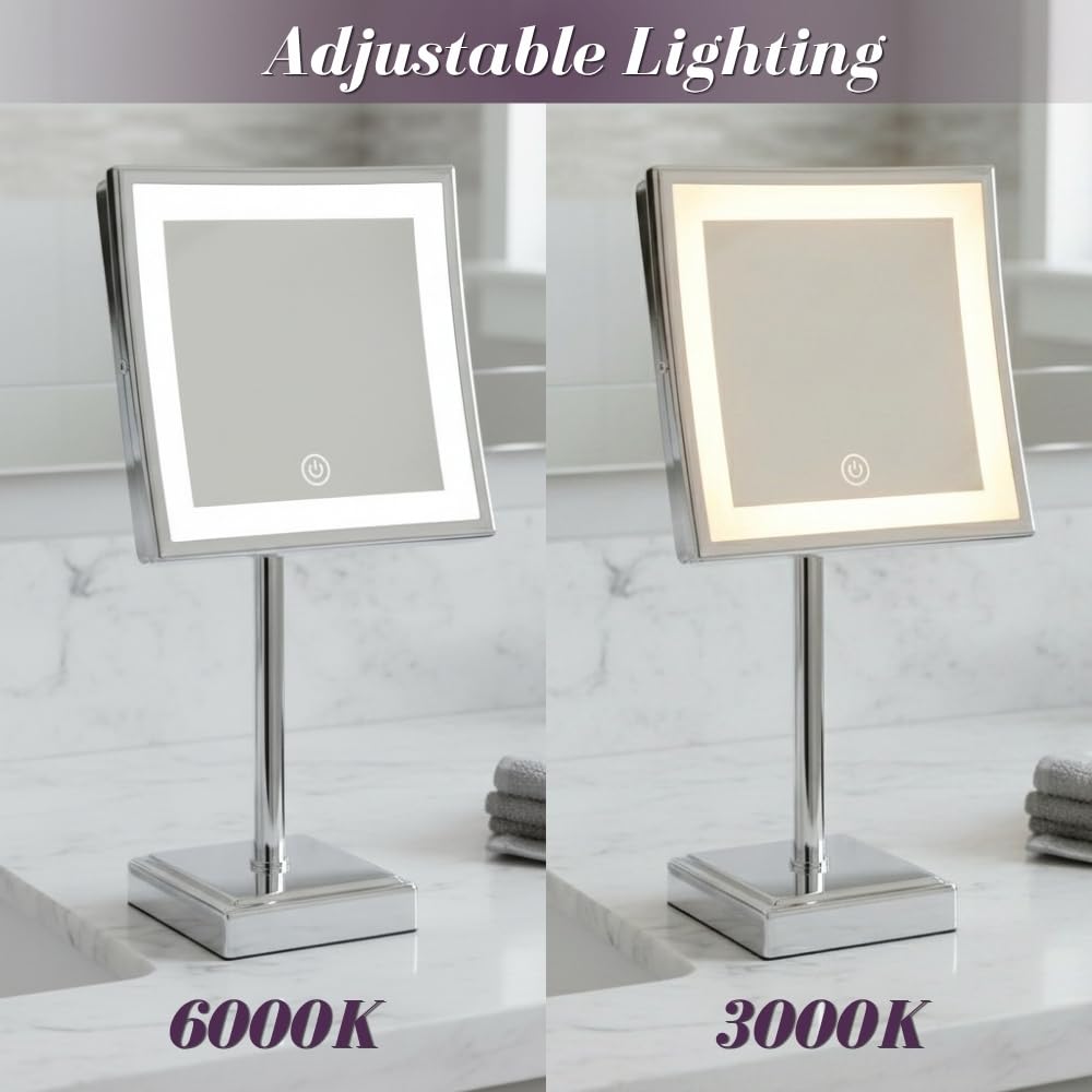 JERDON Lighted Makeup Mirror with 5X Magnification - JERDON Official Imagery - 3