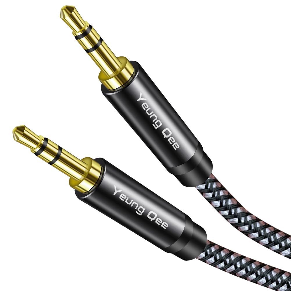 Yeung Qee Aux Cord 10ft, 3.5mm Aux Cable - Nylon Braided Audio Ca by Yeung Qee - Angle View 3