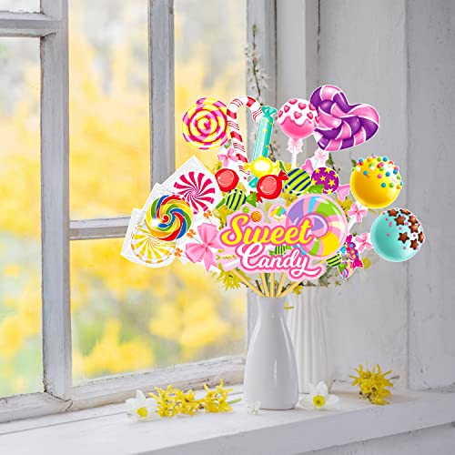 24Pcs Candyland Party Centerpieces Sticks Candyland Lollipop - Product Imagery