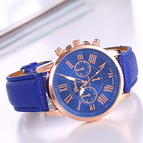 Women Men Lady Teen Girl PU Leather Band Watches Dial Analog - Product Imagery