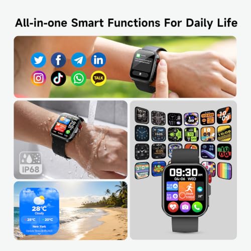 Smart Watch for Men Women, Fitness Tracker Smartwatch 1.83" HD - Product Imagery