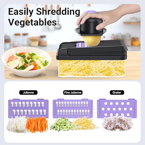 15-in-1 Vegetable Chopper with 10 Blades, Food Veggie Cutter, - Product Imagery