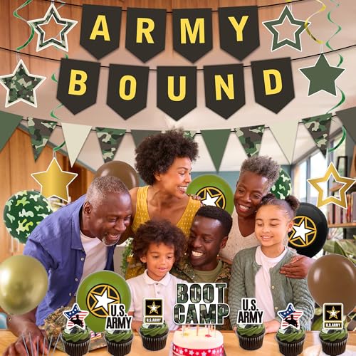 Holkcog Army Party Decorations, Green Military Themed Birthday - Product Imagery