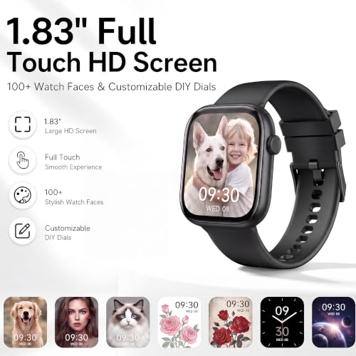 Smart Watch for Women Men, Bluetooth Answer/Make Call, 1.83" HD - Product Imagery