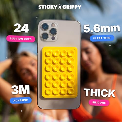 StickyGrippy Suction Phone Case Mount, Sillicon Adhesive Phone - Product Imagery
