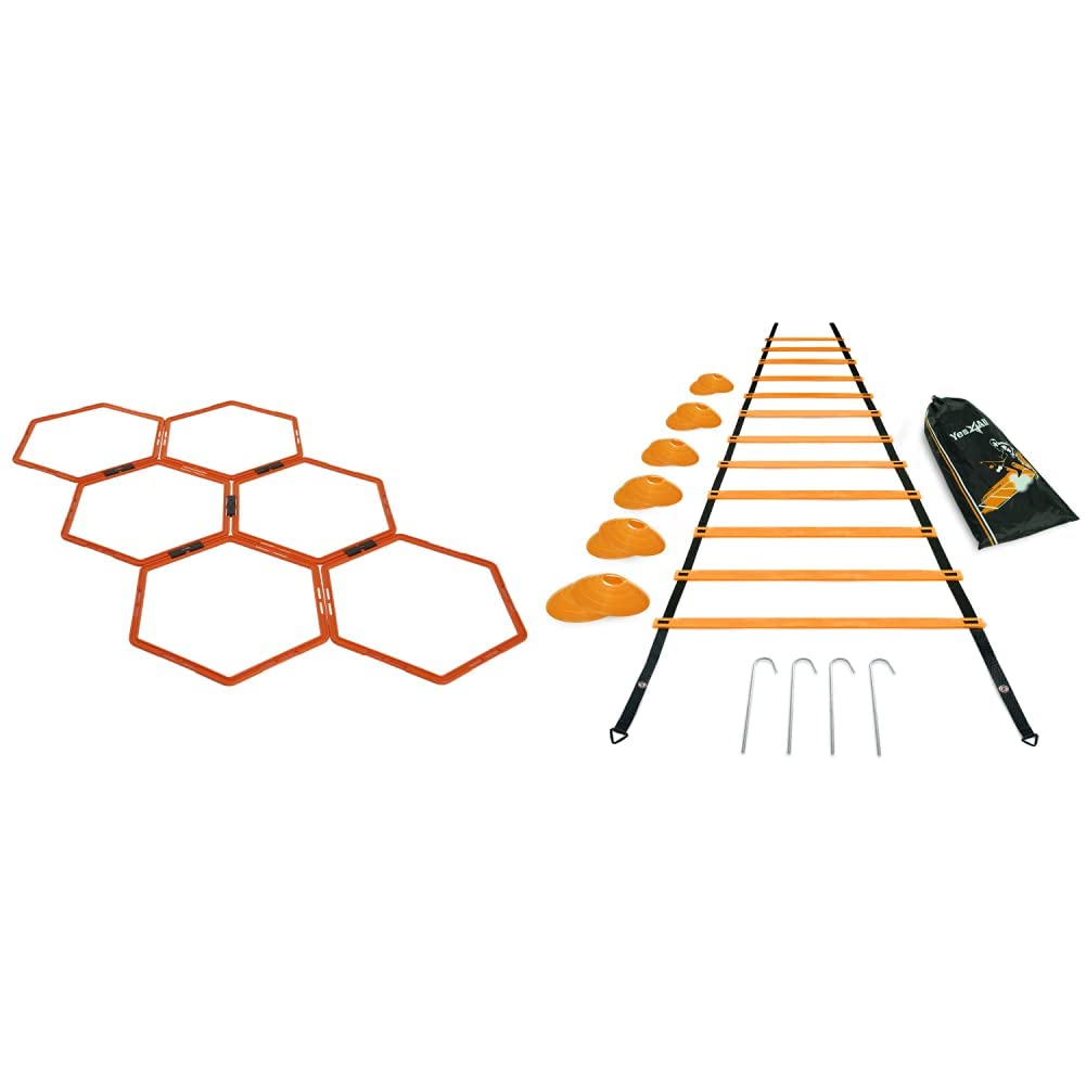 Yes4All Hex Agility Rings Speed Rings with Carrying Bag - Premium Selection Official Imagery - 2